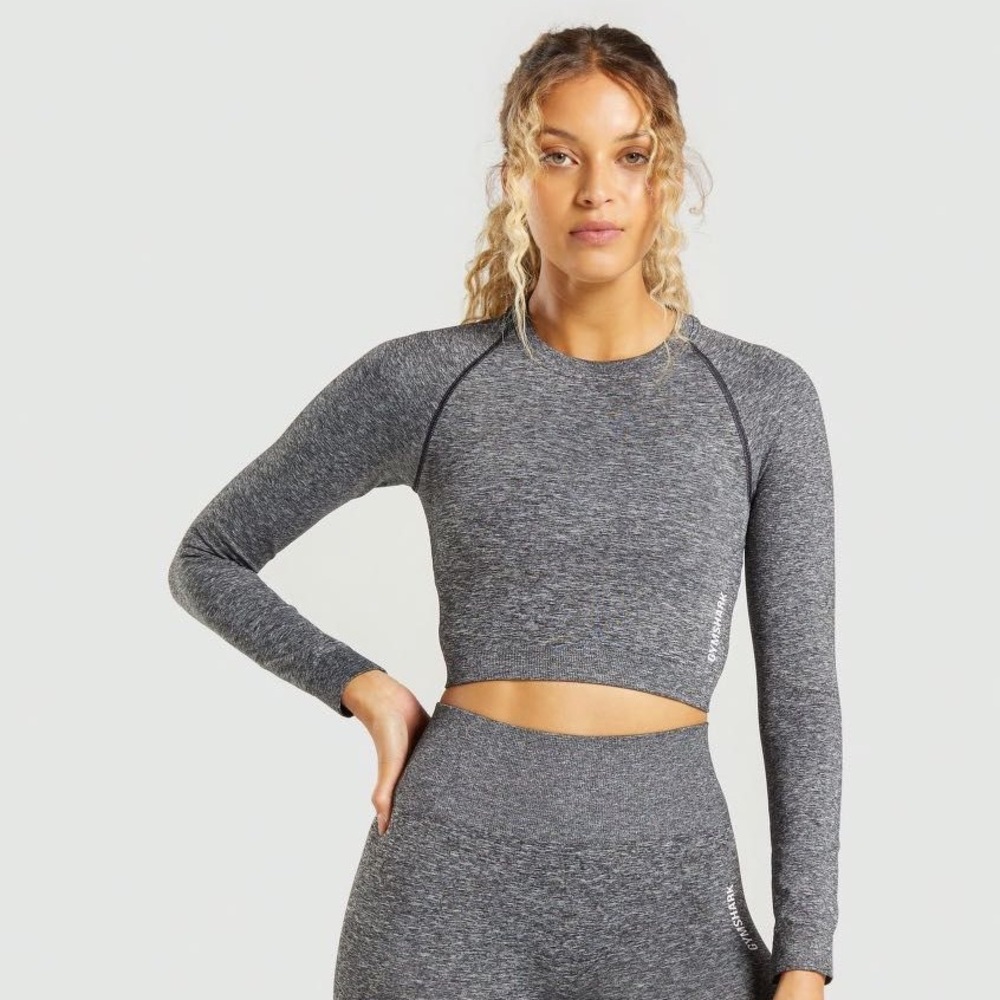Gymshark Adapt Marl Seamless Long Sleeve Crop Top